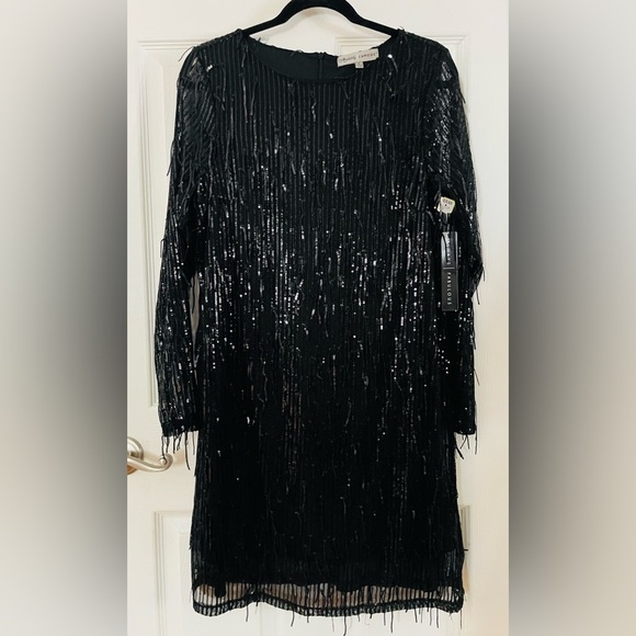 Absolutely Famous Dresses & Skirts - Absolutely Famous Longsleeve Black Sequin Dress NWT Medium